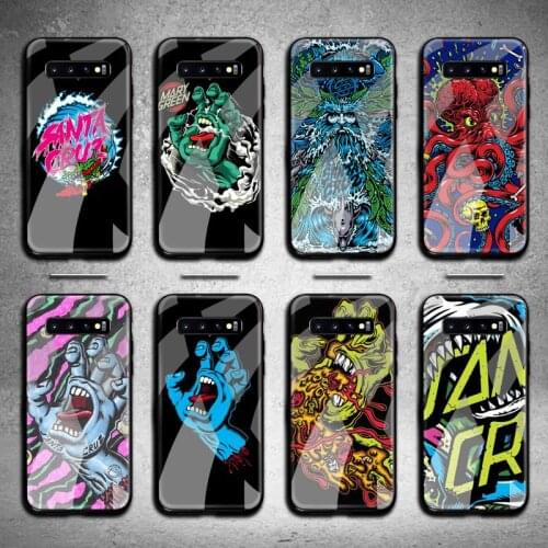 Santa Cruz Skateboards Art pattern Phone Case Tempered Glass For Samsung S20 Plus S7 S8 S9 S10 Note 8 9 10 Plus