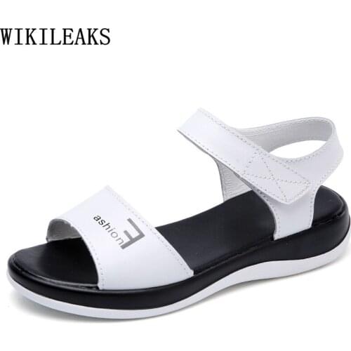 Black Platform Sandals Woman Vulcanize Shoes Sandals Women Summer White Flat Sandals Women Chaussures De Femme Zapatos De Mujer