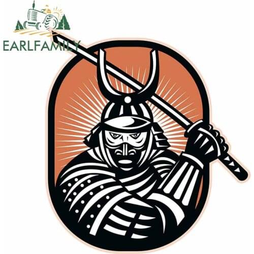 EARLFAMILY 13cm x 11.6cm Samurai Graphics Car Stickers Waterproof Auto Vinyl Decal Motorcycle Laptop Trunk Decor Scratch-Proof