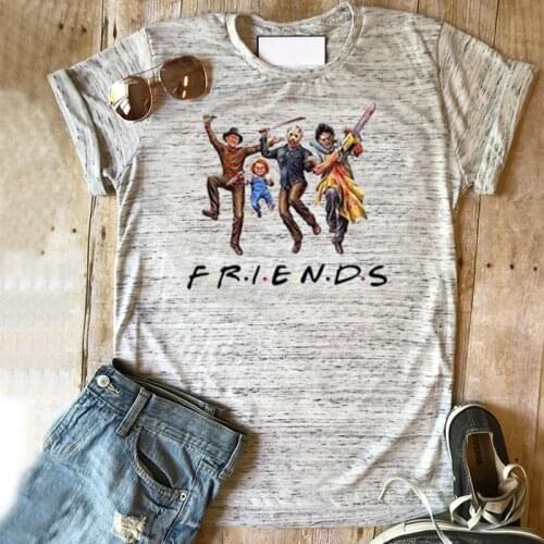 Horror Toy Halloween Tshirt Plus Size Women Horror Characters Friends Halloween Gift Tops Gothic Womens Clothing Print 2021 New