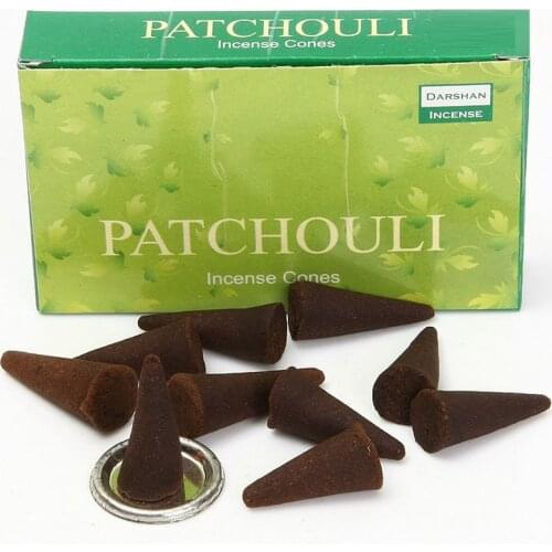 Handmade Indian Incense Frankincense Patchouli Tower Incense Cones with Metal Incense Base Buddhist Ornaments Home Fragrance