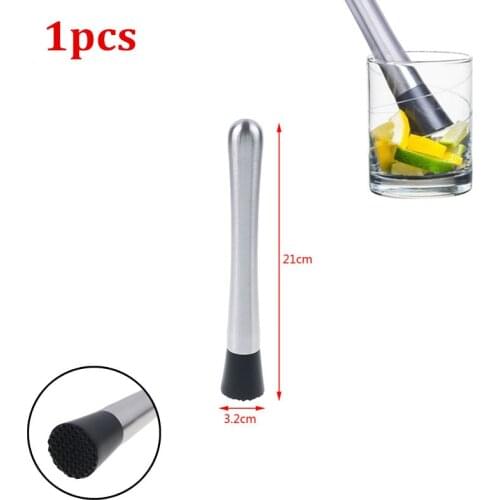 Cocktail Muddler Bar Mixer DIY Drink Fruit Muddler Crushed Ice Barware Stainless Steel Bar Mixer DIY Drink Fruit Muddler