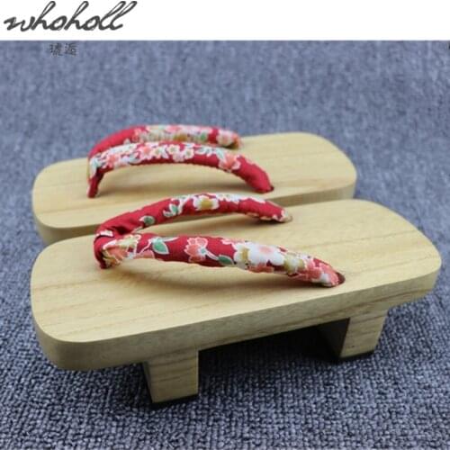 WHOHOLL Japanese Clogs 2020 Summer Womens Slippers Japanese Geta Two-tooth Clogs Female Flip Flops Kimono Cosplay Costume Shoes