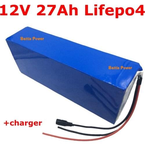 12V 27Ah LiFepo4 lithium battery pack 30Ah 25Ah 26650 with BMS for inverter solar panel portable equipments solar street light