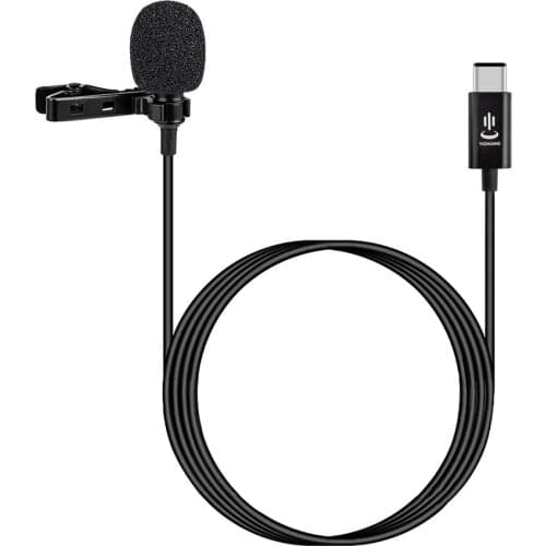 YC-LM10 1.5m Type-C Phone Audio Video Recording Lavalier Condenser Microphone for Huawei Sumsang Xiaomi vivo OPPO Phone Type C