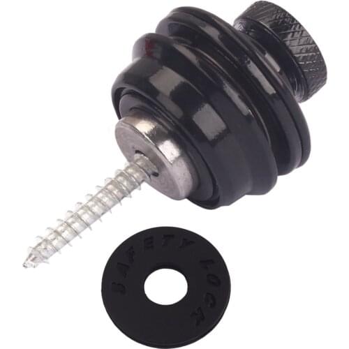 Metal Flat Head Black Strap Lock For Electric Guitar Electric Bass Parts