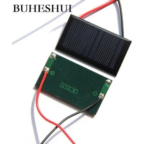 BUHESHUI 0.15W 5V 30MA Mini Solar Panel+Cable/Wire Solar Cewll Modul DIY Solar Charger For 3.7V Battery 53*30MM Study Kits 30pcs