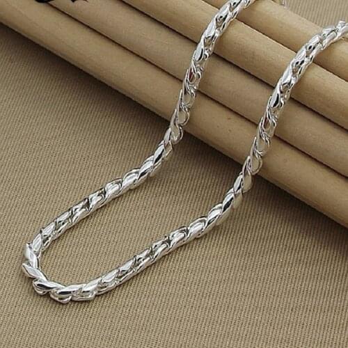 Wholesale Price Mens 4mm Twisted Chain Necklaces 925 Sterling Silver Jewelry for Women