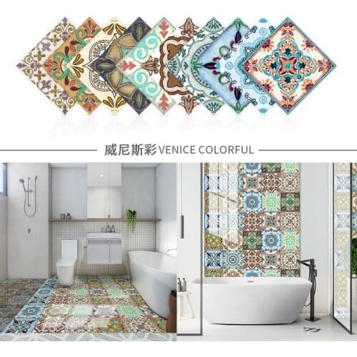 Vintage Art Eclectic Peel and Stick Wall Sticky Backsplash Vinyl Waterproof Removable Tile Sticker Decals for Bathroom & Kitchen