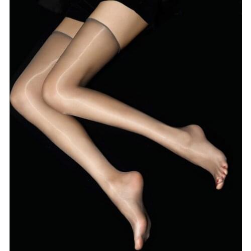 NEW 1D Sexy Woman Ultra Thin Oil Shinny Stockings Transparent Seamed Thigh High Long Medias Women Nylon Stockings Dropshipping