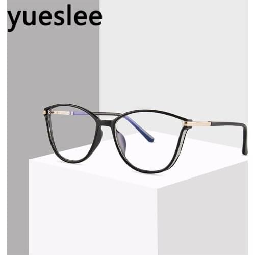 46936 Tr90 Plastic Titanium Anti-Blue Light Cat Eye Glasses Frame Men Women Optical Fashion Computer Eyeglasses