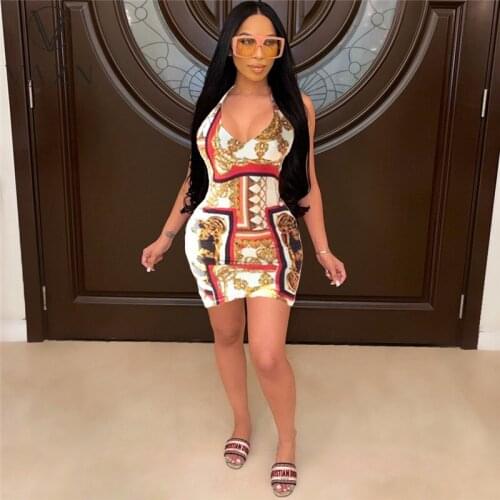 VAZN New 2021 Fashion Style Striped Sleeveless Strap V-neck Beach Mini Sexy Regular Dress Women Elegant Fashion Dress Slim Dress