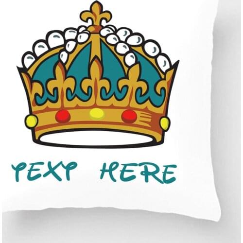 Customized Text Printed Throw Pillowcase Imperial Crown Decorative Cushion Cover Gift By Lvsure For Car Sofa Seat