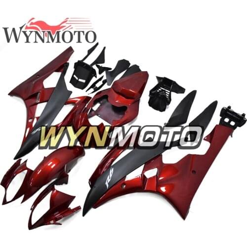 Complete Fairing Kit For Yamaha R6 2006 2007 06 07 YZF600 r6 Injection ABS Plastic Motorcycle Deep Red Black Bike Cowlings