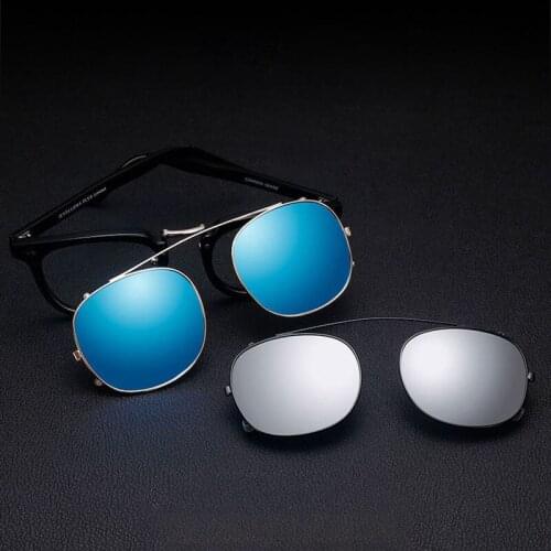 Polarized Clip on Sunglasses Men Women Vintage Clips Sun Glasses Square Driving Sunglass Car Driver Goggles Anti-UVA UVB Oculos