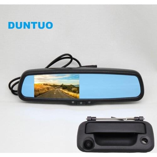 Tailgate Handle Camera Reversing Backup Rear View Cameras 4.3'' Mirror Monitor For 2008-2014 Ford F-150 F-250 F-350 F-450 F-550