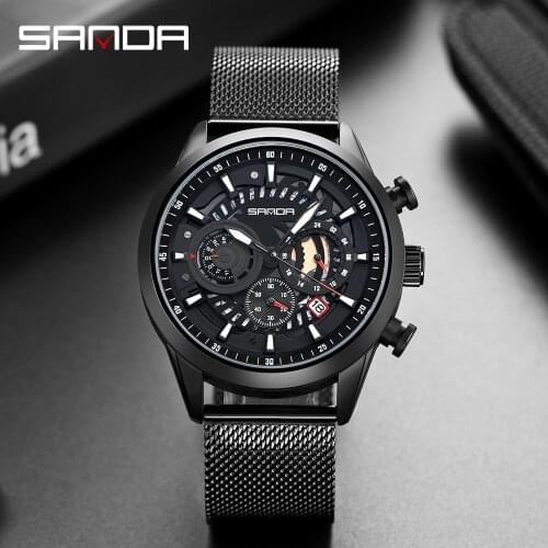 SANDA Top Brand Luxury Mens Watch 30m Waterproof Date Clock Male Sports Watches Men Quartz Casual Wrist Watch Relogio Masculino