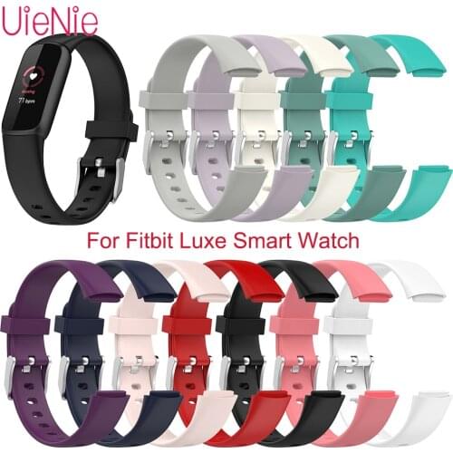 Large Size Silicone Strap With Stainless Steel Silver Buckle For Fitbit Luxe Smart Watch Bracelet Fashion Wristband Accessories