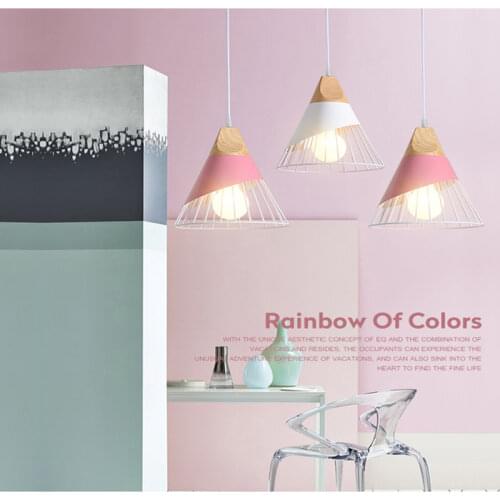 Modern E27 Ceiling Lights Nordic Chandelier Home Lighting Aluminum Lampshade LED Bulb Restaurant Bar Coffee