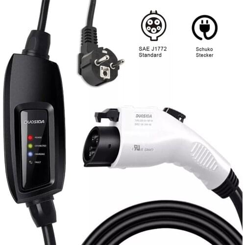 AE Anaheim 3.5KW evse electric car charger ev Level 2 /AC 220-280V 16A Type1 SAE J1772 plug charger with EU wall socket input