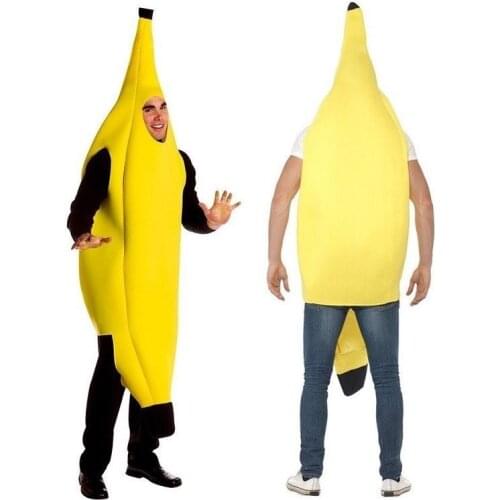 Adult Unisex Funny Banana Suit Yellow Costume Light Halloween Fruit Fancy Party Festival Dance Dress Costume