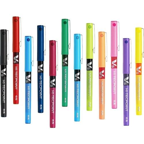 Japan PILOT BX-V5 0.5mm V7 0.7mm Straight Pen Large Capacity Color Ink Gel Pen Cute Stationary School Supplies