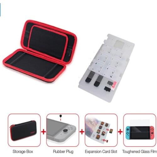 Nintend Switch Protector Carry Case Bag Expansion Card Slot Tempered Glass Screen Protector Dust Proof For Nintendos Switch NS