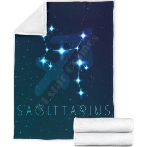 Sagittarius Zodiac fleece blanket Printed Blanket Adults/kids Fleece Blanket Sherpa Blanket 02
