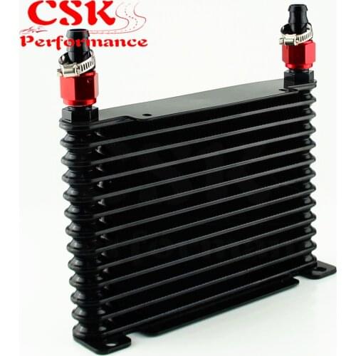 10-AN 32MM 13 ROW ENGINE/TRANSMISSION RACING COATED ALUMINUM OIL COOLER+Fitting