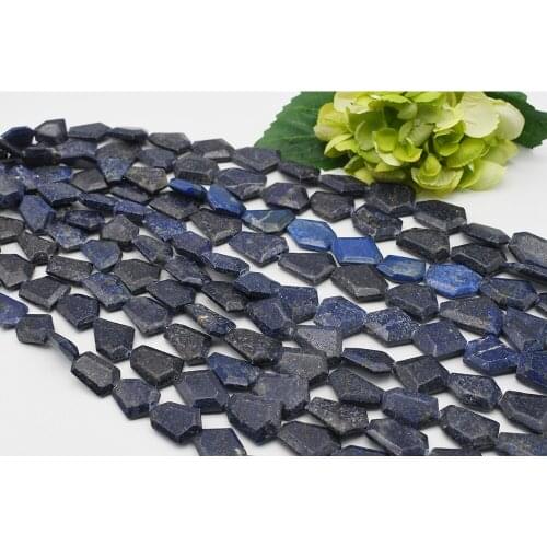 15-22x25-33x5-7mm Natural Original Lapis lazuli Stone Irregular Beads For DIY necklace bracelet jewelry make 15 "free delivery
