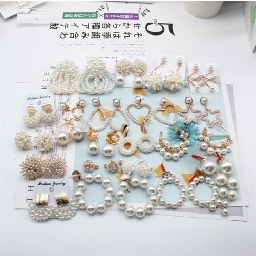 2019 new design fashion jewelry elegant hand woven pearl earrings fan-shaped wedding party earrings for Girls gift for woman