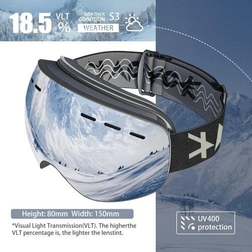 2020 Winter Sports Ski Goggles Magnet UV Mirror Ski Goggles Outdoor Snow Mirror Snowboard Adult Anti-fog Spherical Snowmobile