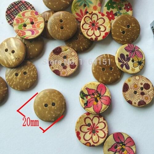 30pcs/lot 20mm dark coffee cute little flowers best quality Coconut wooden buttons for craft sewing accessories scrapbooking