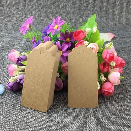 400pcs/lot Scallop Head Label Luggage Kraft Paper Tags Blank price Hang tag Kraft Gift tags 9.5x4.5cm