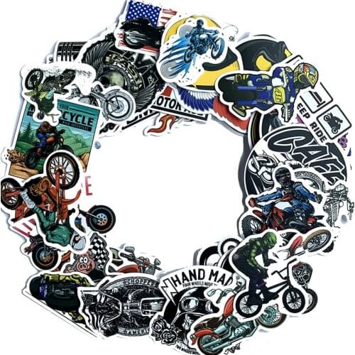 50Pcs Motorcycle 2021 Motocross Cartoon Stickers For Suitcase Skateboard Laptop Luggage Fridge Phone Car Styling Decal Sticke