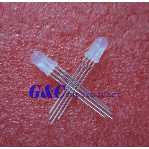 50Pcs LED DIFFUSED RGB common anode 4-PINS F5 5MM Super Bright Bulb Lamp diy electronics