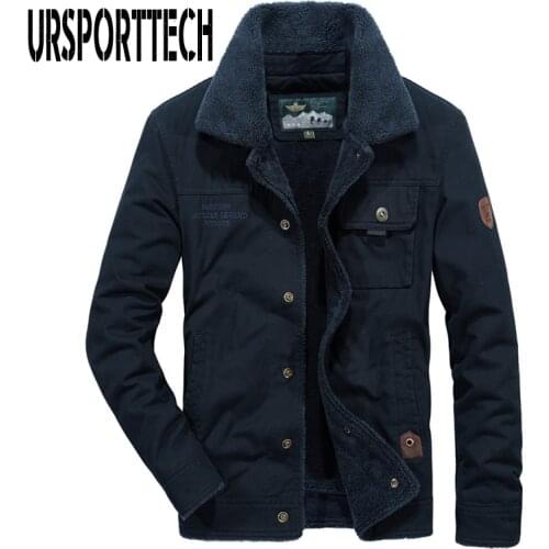 URSPORTTECH Brand Winter Coat Men Parka Thicken Warm Single Breasted Winter Jackets and Coats Male Outwear Parka Plus Size M-4XL