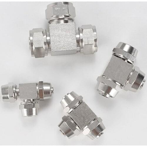 Quick Twisting Joint PE Pneumatic Fitting 4-16mm T Type Nickel Plated Brass Fit Hose Connector Pneumatic Fitting