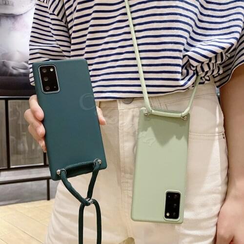 Crossbody Necklace Lanyard Case For OPPO A53 A5 A9 2020 A91 A52 A72 A92 A15 A54 A74 A94 A95 Case Soft TPU Strap Cord Cover Funda