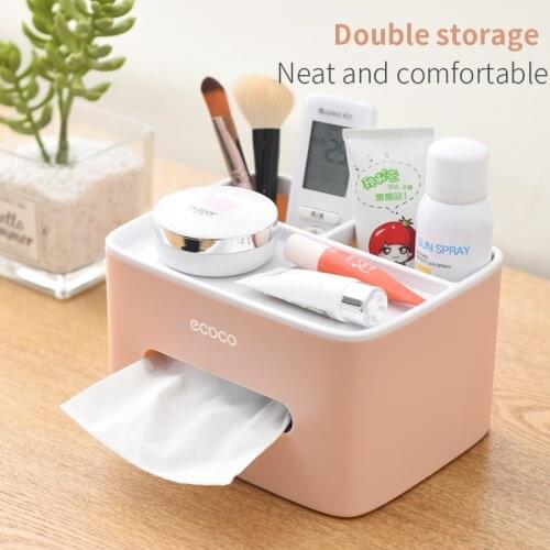 Ecoco napkin holder home living room bedroom dining room creative cute simple multifunctional remote control storage tissue box