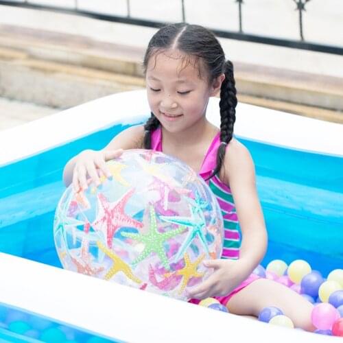 Baby child pvc inflatable beach ball outdoor colorful transparent swimming pool ball toy summer water sport play pit ball B38003