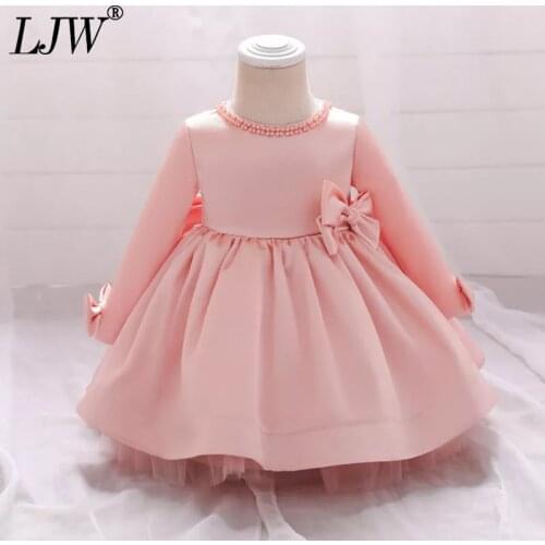 2021 girls dress arbor flower childrens wedding dress long sleeve bow childrens holiday lace dress