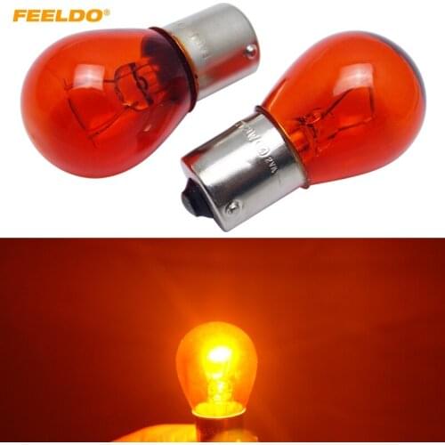 FEELDO 40Pcs 1156 S25 12V 21W BAU15S Car Clear Glass Lamp Turn Tail Bulb Auto Indicator Halogen Lamp #FD-4297