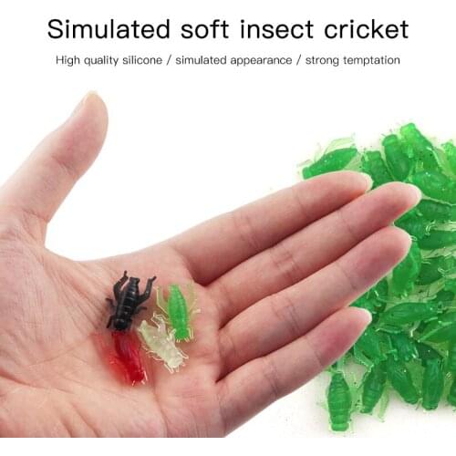 Fake Fishing Bait Tackle Drop Shipping Silicone Simulated Soft Insect Cricket Luya Bait Silica Gel Simulated Soft Insect Cricket