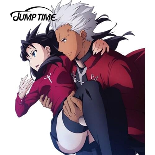 JumpTime 13cm x 10.9cm Car Styling Lovely Girl Tohsaka Rin Archer Render Decal JDM Car Bumper Sticker