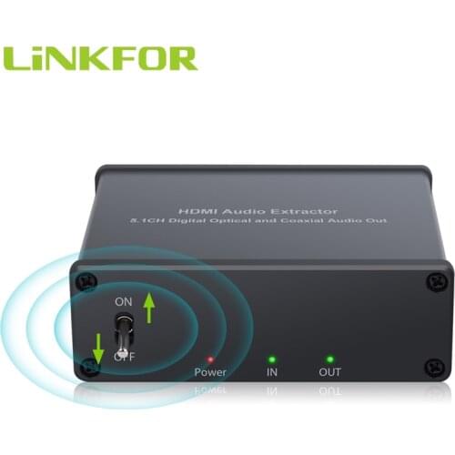 LiNKFOR HDMI to HDMI With Optical/Spdif Coaxial Audio Extractor Converter Audio Splitter Adapter Support 4K 3D HDMI 1.4b