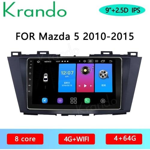 Krando Android 10.0 9" IPS Full Touch car radio gps For Mazda 5 2010-2015 Audio GPS Carplay DSP WIFI