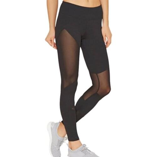SALSPOR Sexy Mesh Leggings For Leggings High Waist Workout Jeggings Female Irregular Patchwork Pant Ankle length Pants Girl