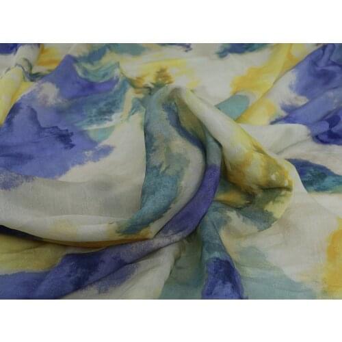 Linen Rayon Tie-dyed Silk Fabric Breathable Comfortable Summer Dress Making 145cm Sold By Meter