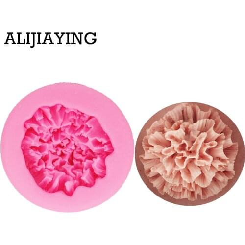 M1318 Sugarcraft Peony/carnation flower silicone molds for 3D crafts fondant cake mold cake decorating tools Soap candle Mould